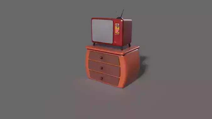 TV Cartoon Cabinet 3D model