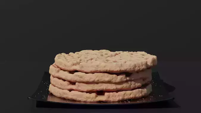 Waffle stack of cookies on plate