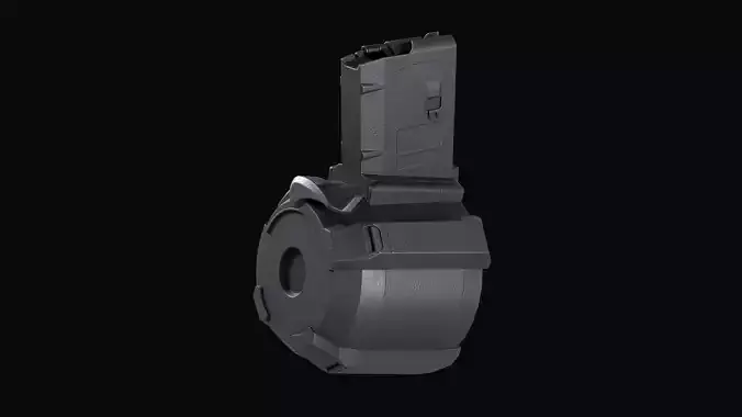 AR M4 - Magpul PMAG D-60 STANAG magazine Low-poly 3D model