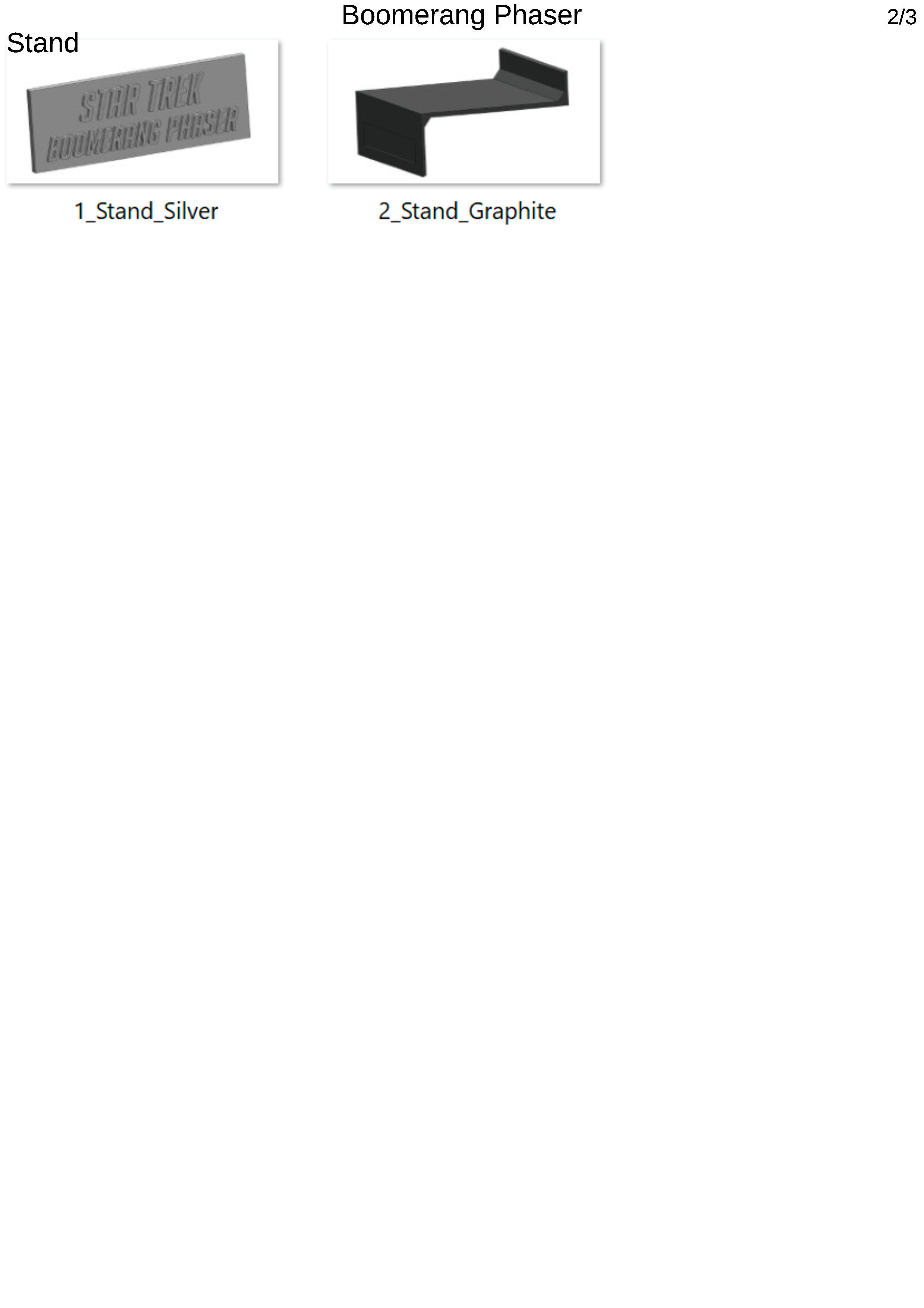 Boomerang Phaser - Star Trek - Commercial - Printable  - STL 3D print model_9