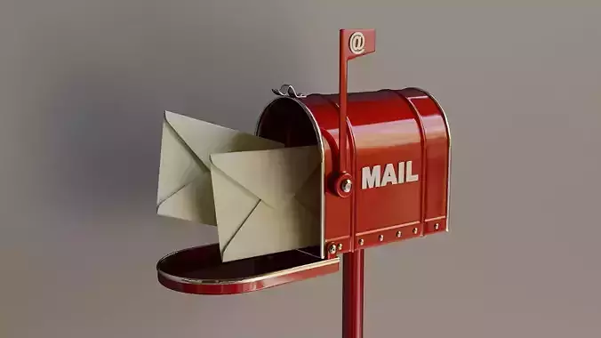 Metal stationary mail box 3D model
