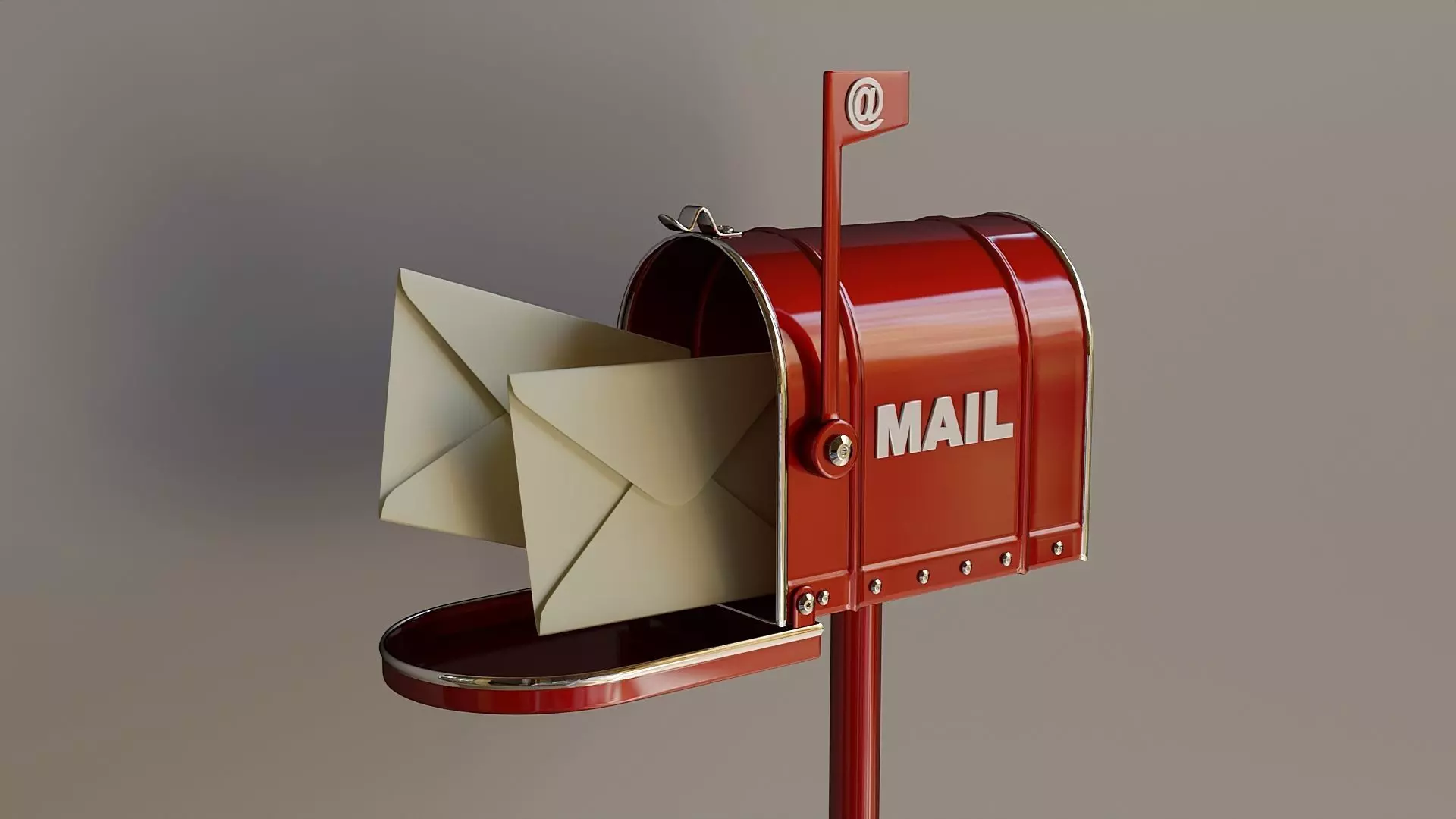 Metal stationary mail box 3D model_0