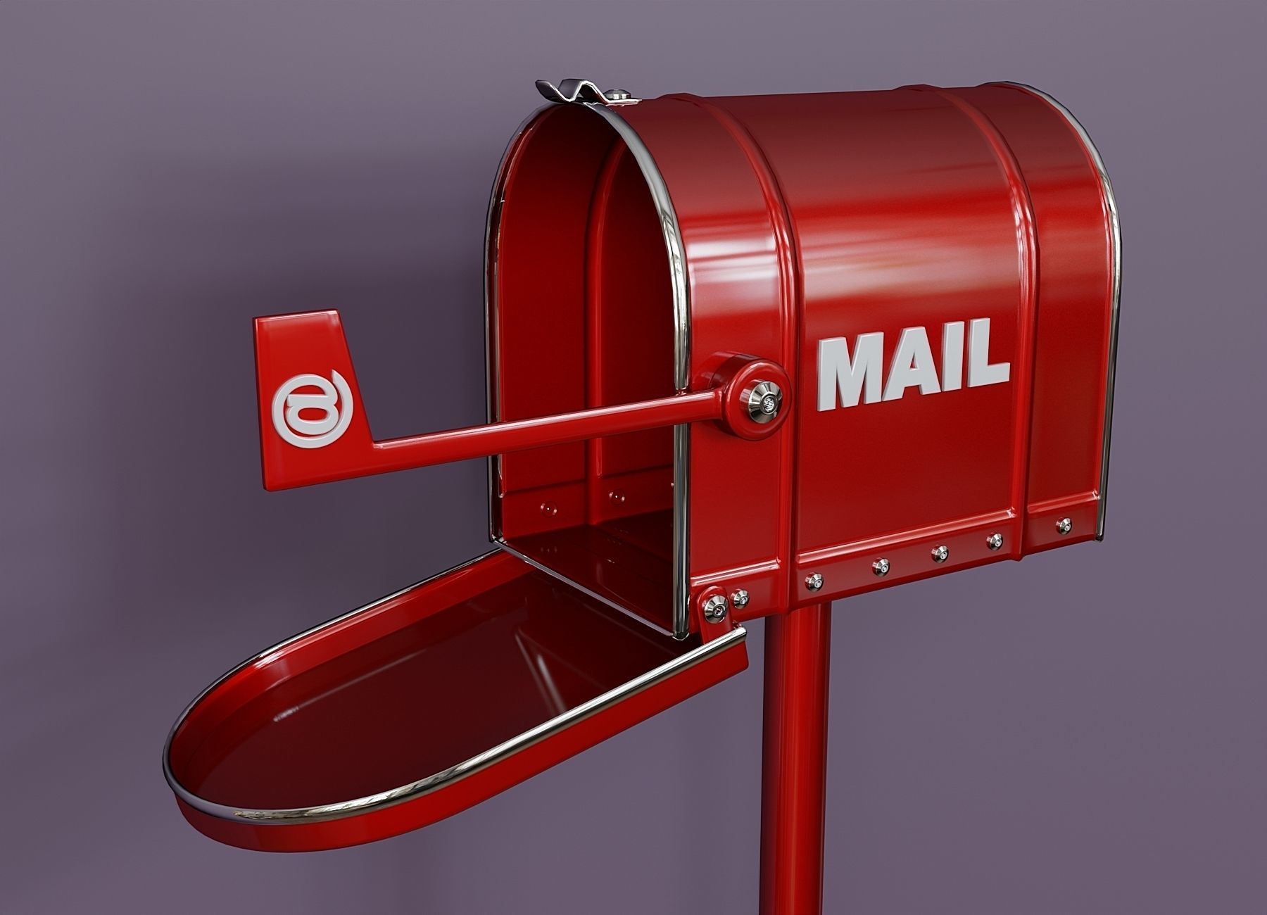 Metal stationary mail box 3D model_4