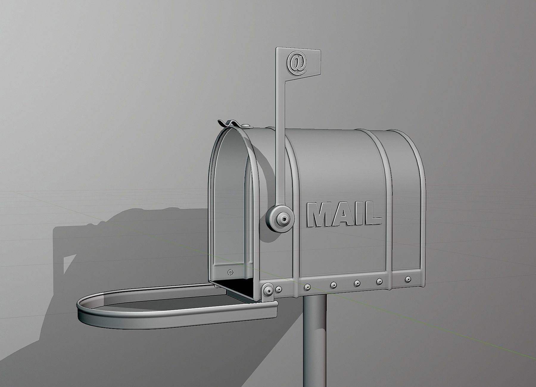 Metal stationary mail box 3D model_5