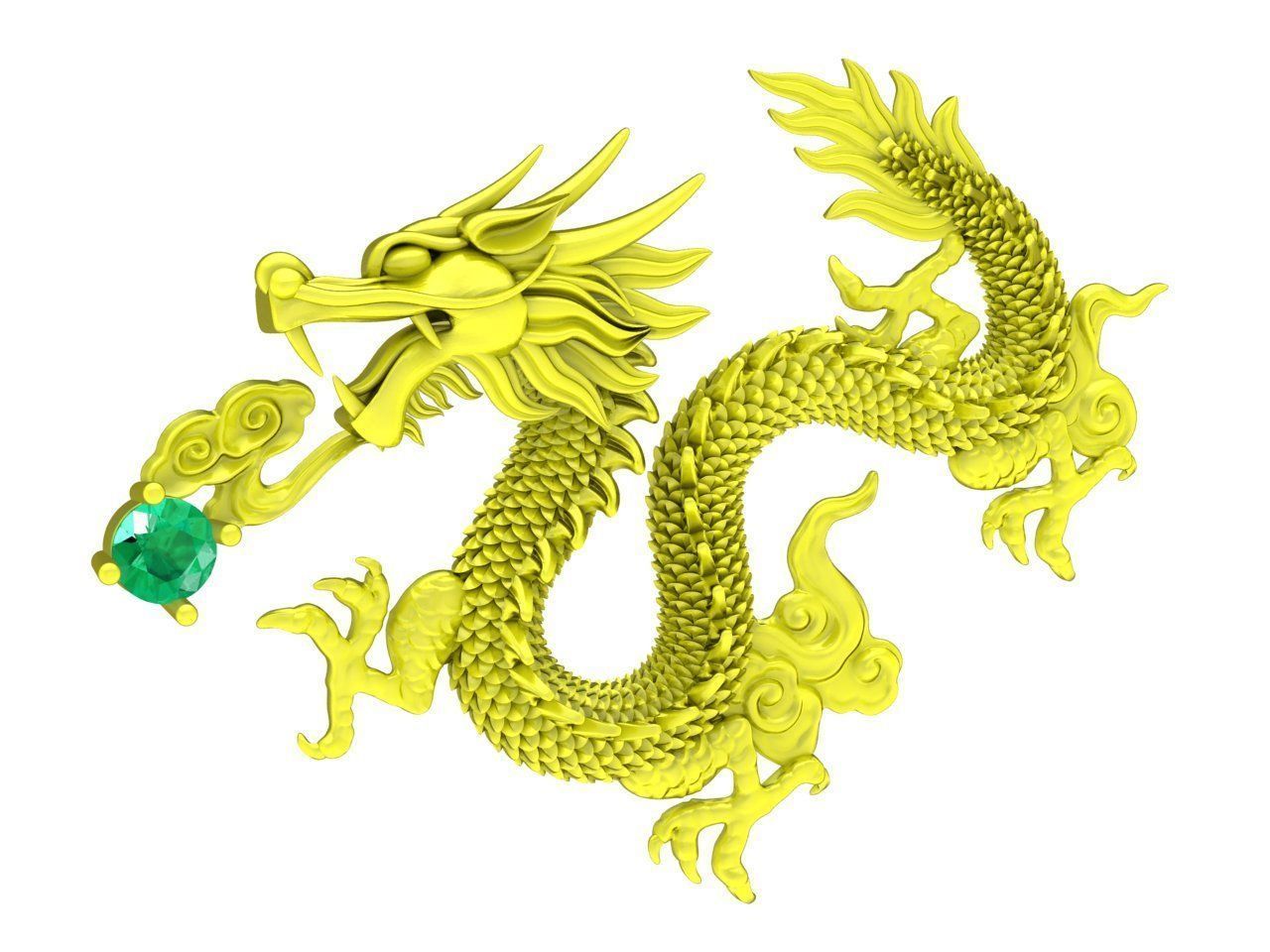 A4604 Diamond Chinese Dragon Jewelry 3D Print 3D print model_2