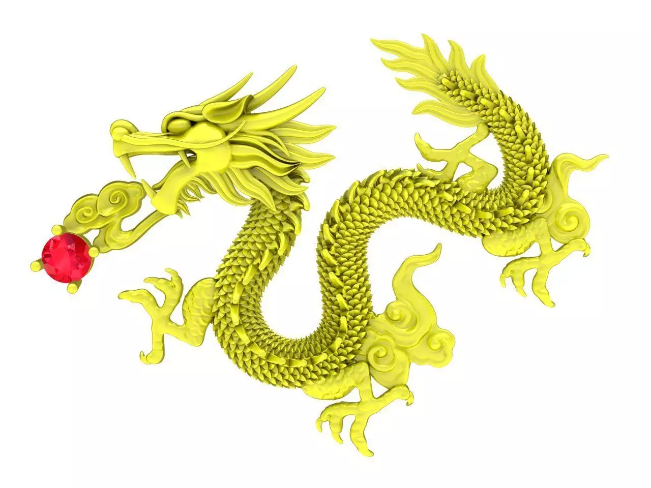 A4604 Diamond Chinese Dragon Jewelry 3D Print 3D print model_0