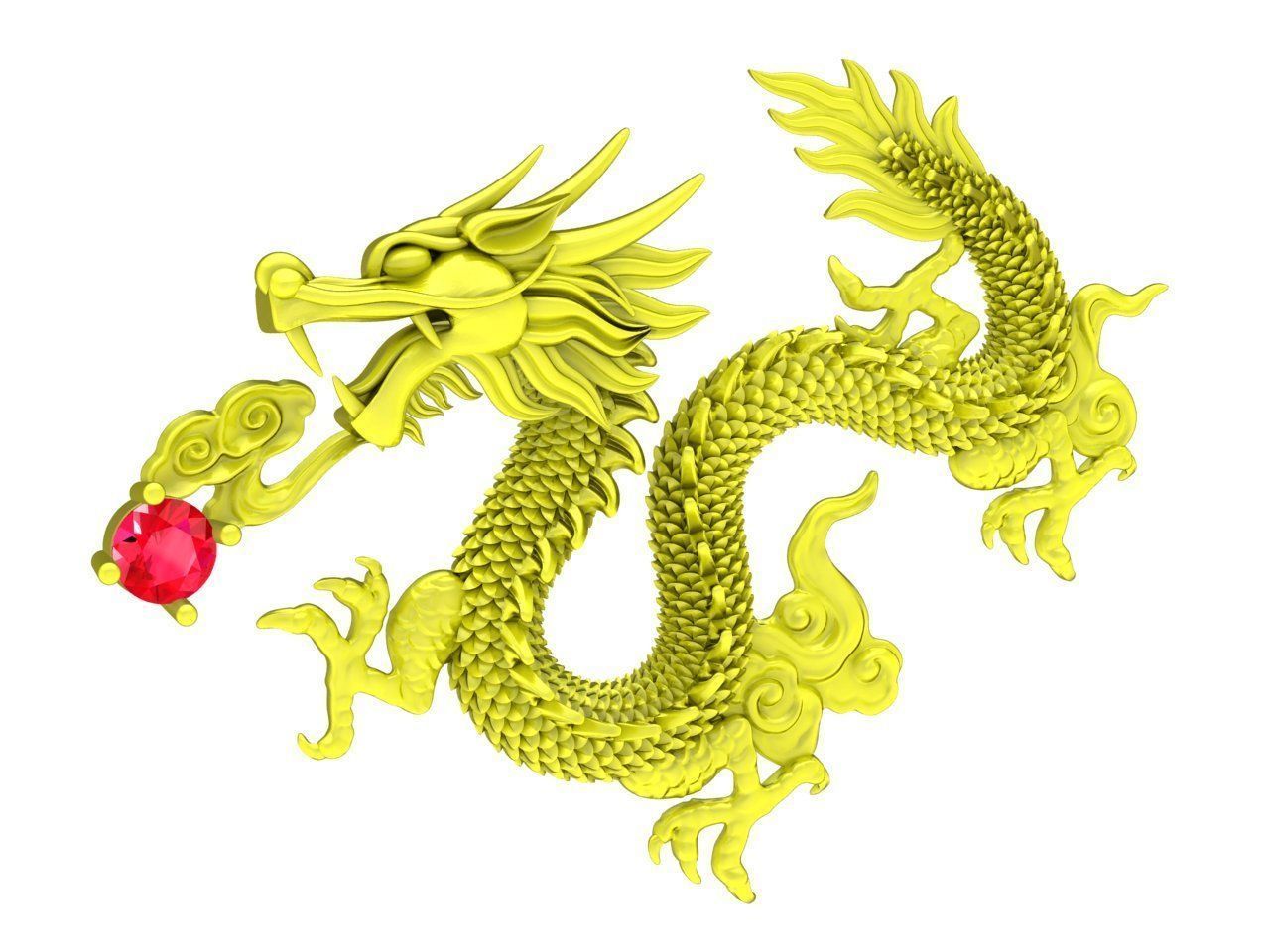 A4604 Diamond Chinese Dragon Jewelry 3D Print 3D print model_1
