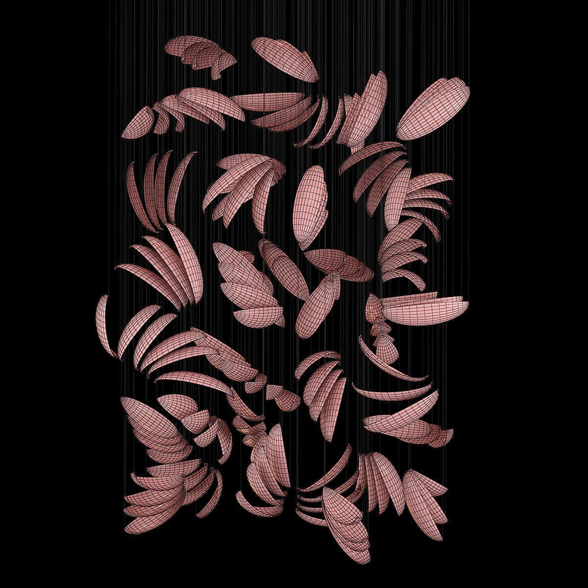 Glass Shells Chandelier Free 3D model_1