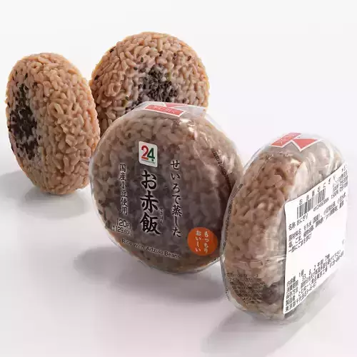 Sekihan Onigiri Rice Ball at Convenience Stores Low-poly 3D model