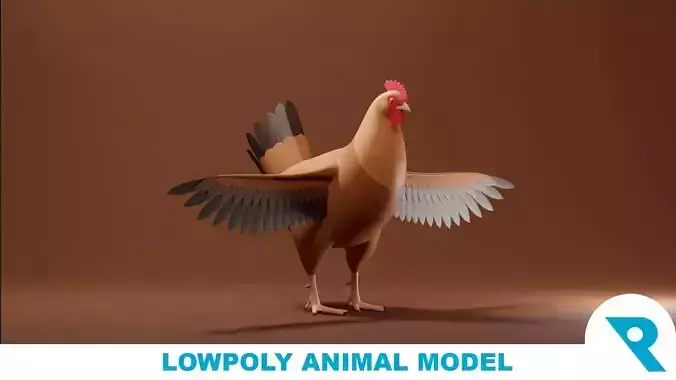 Hen Base Mesh Low-poly 3D model