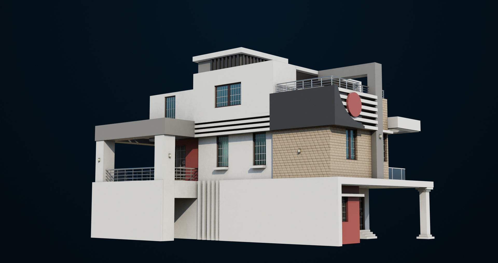 3D model Modern House 01 All PBR Unity UE Textures Included VR / AR ...