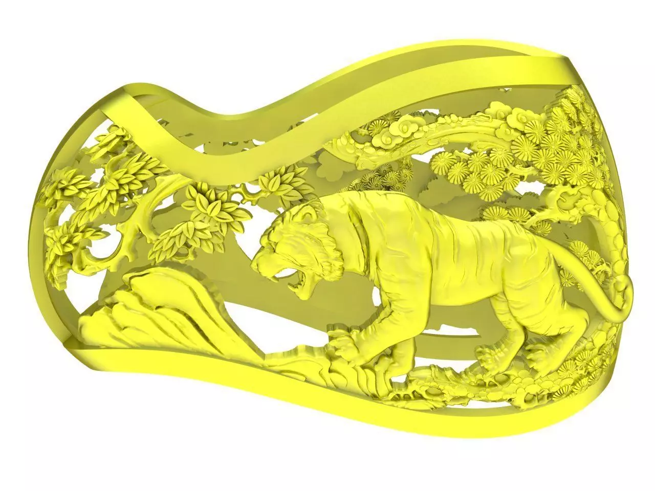 A4606 Gold Tiger Claws Pendant Jewelry 3D Print 3D print model