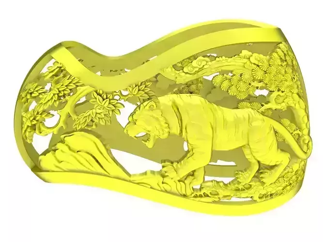 A4606 Gold Tiger Claws Pendant Jewelry 3D Print 3D print model