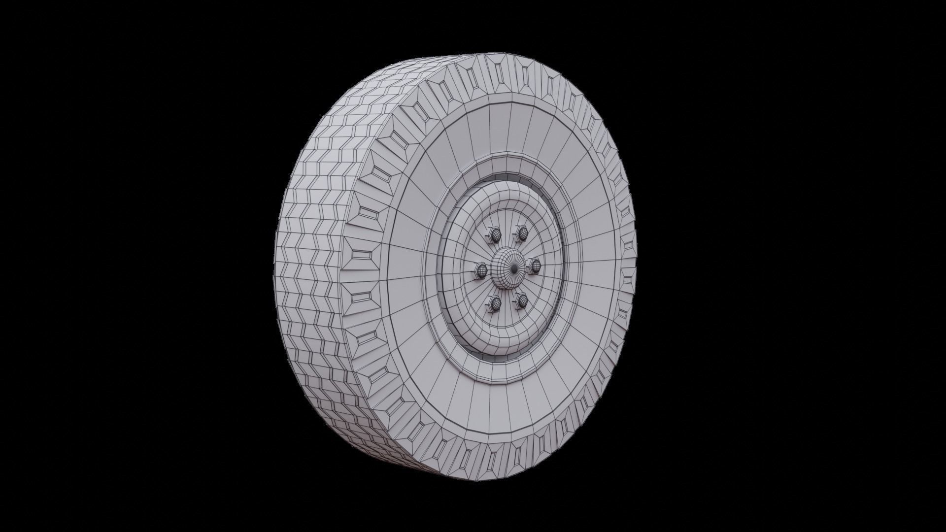 Just tire Low-poly 3D model_1
