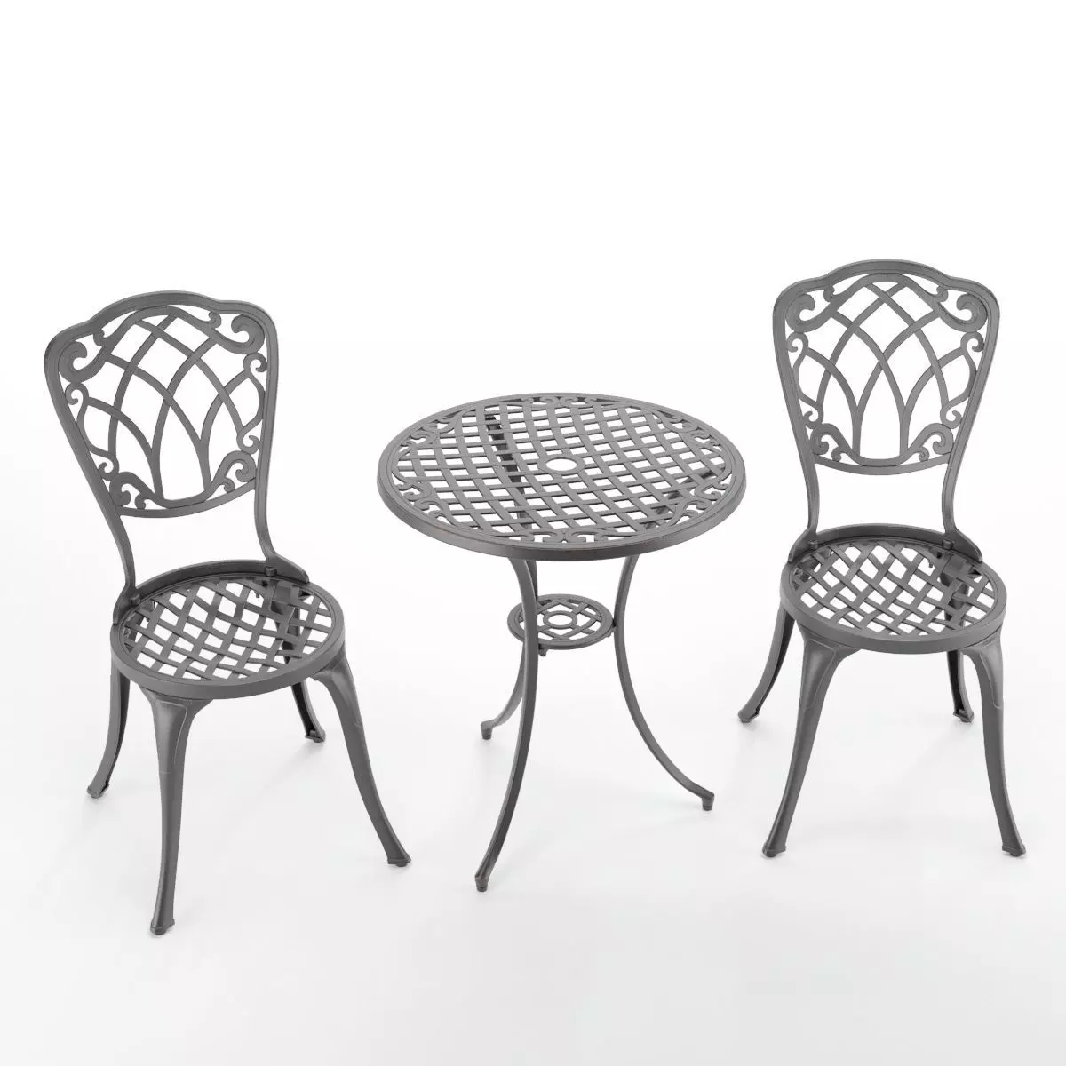 3 Piece Patio Cast Aluminium Bistro Set 3D model