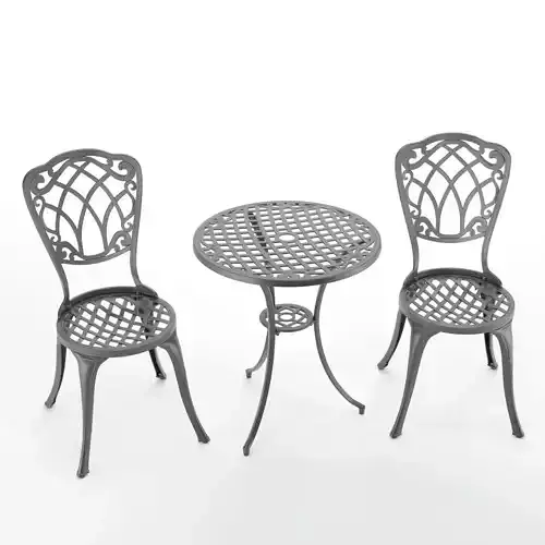3 Piece Patio Cast Aluminium Bistro Set
