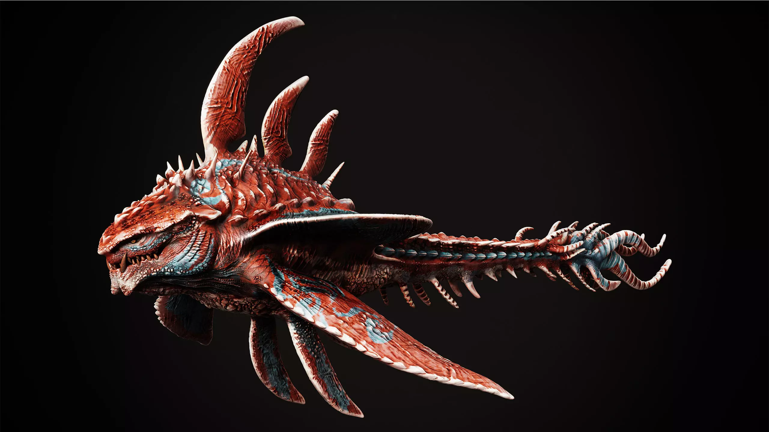 Monster fish Low-poly 3D model_0