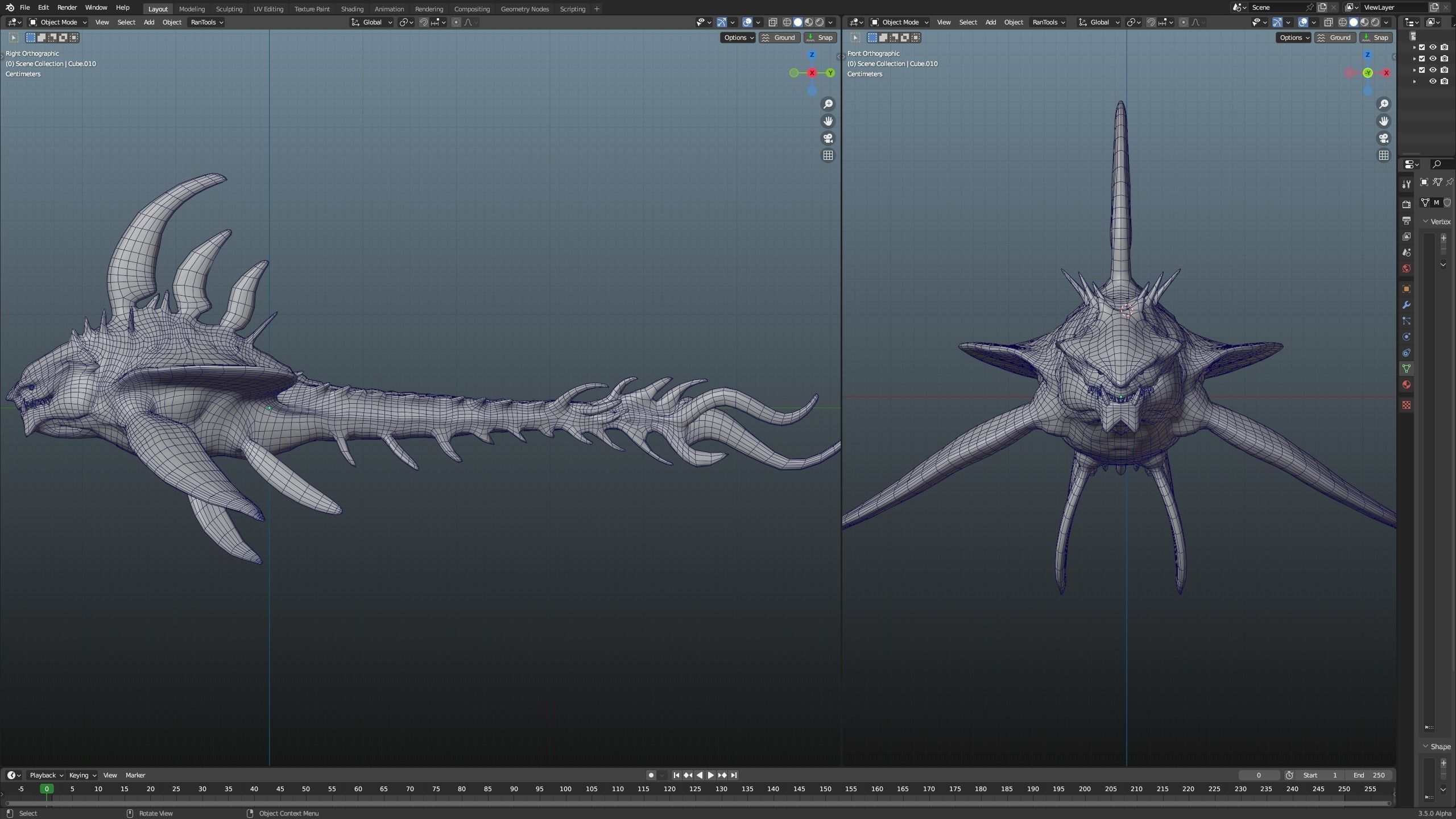 Monster fish Low-poly 3D model_10