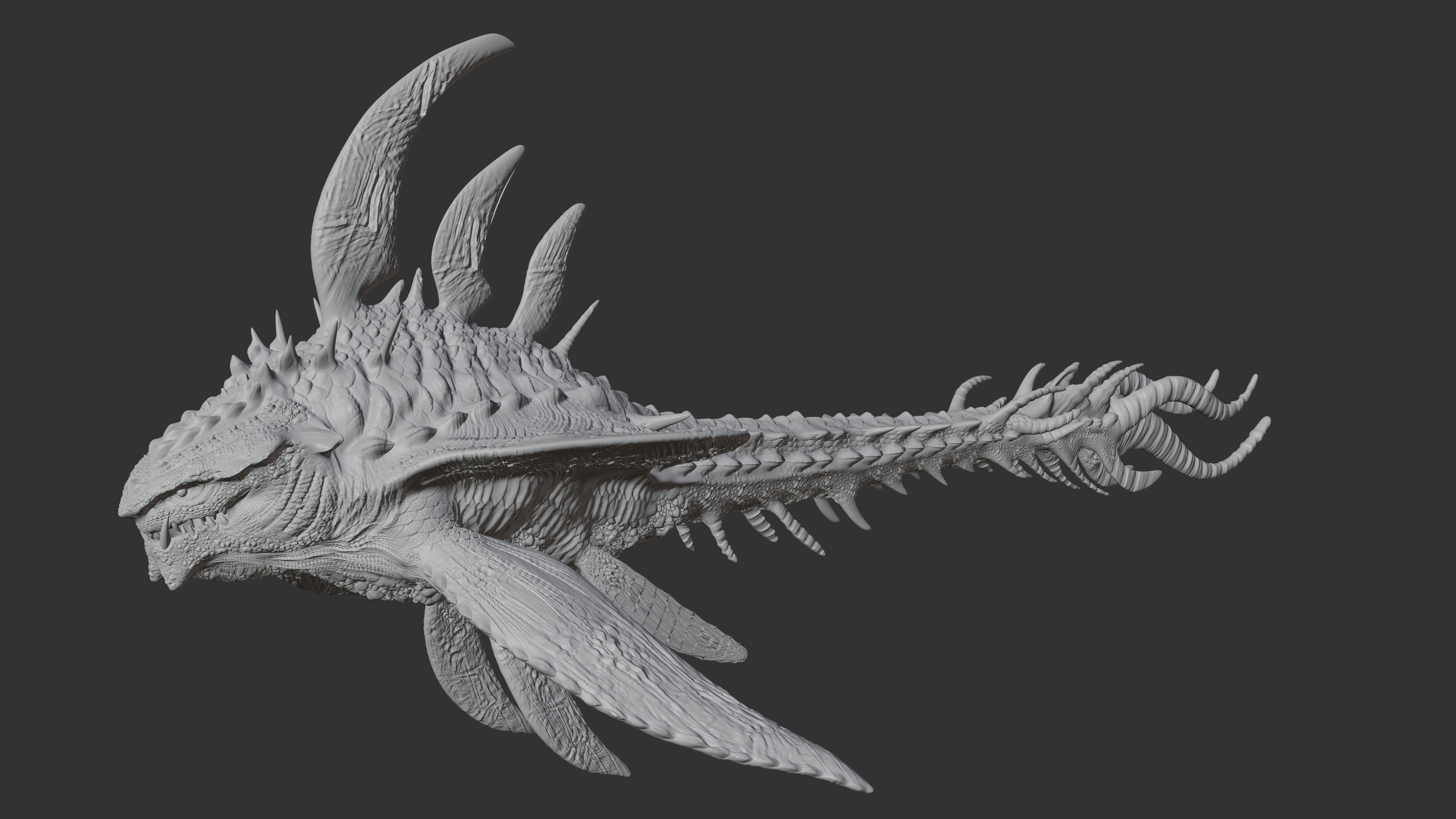 Monster fish Low-poly 3D model_9