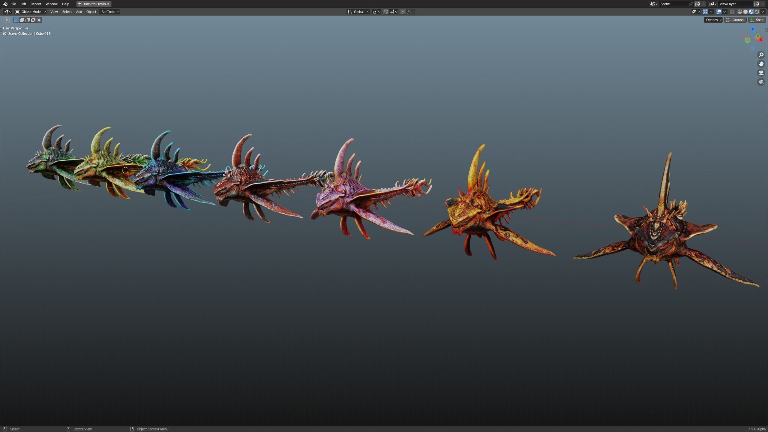 Monster fish Low-poly 3D model_8