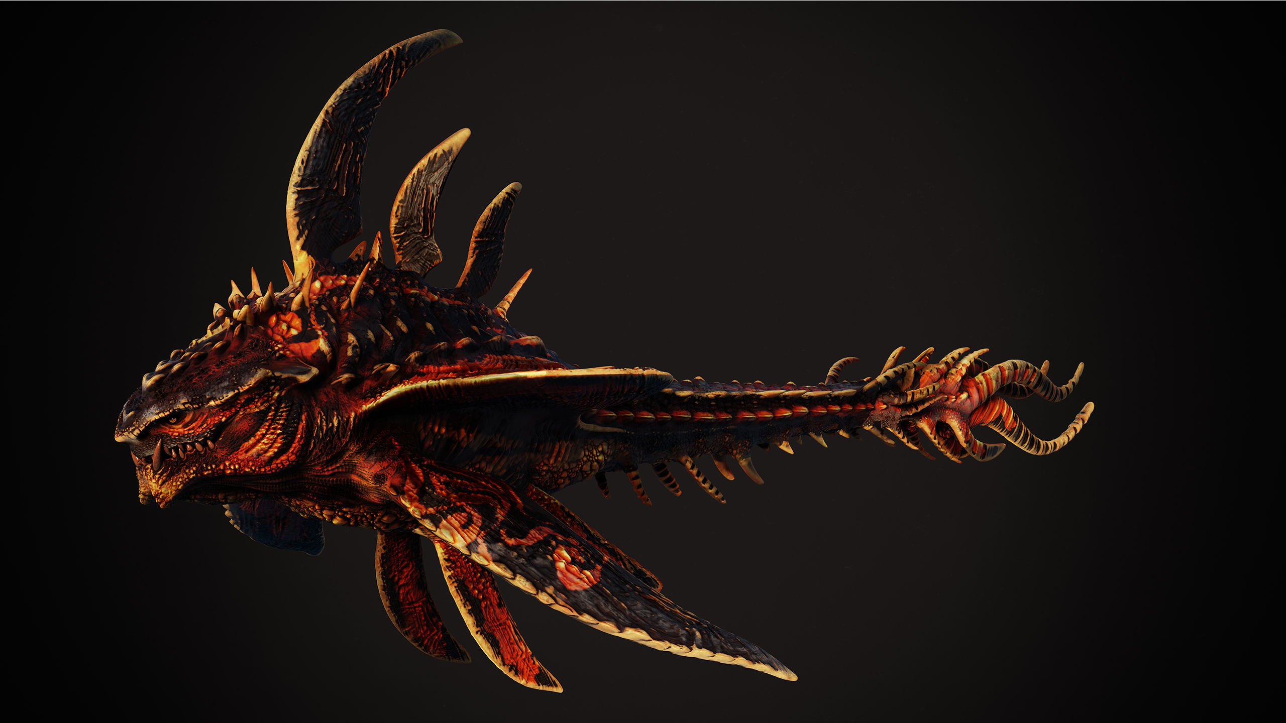 Monster fish Low-poly 3D model_6