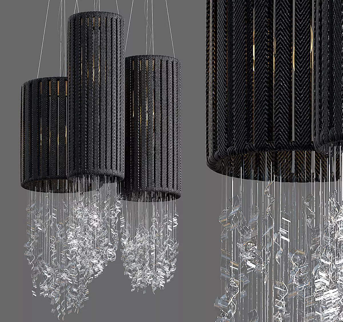 Cloth strips chandelier Free 3D model