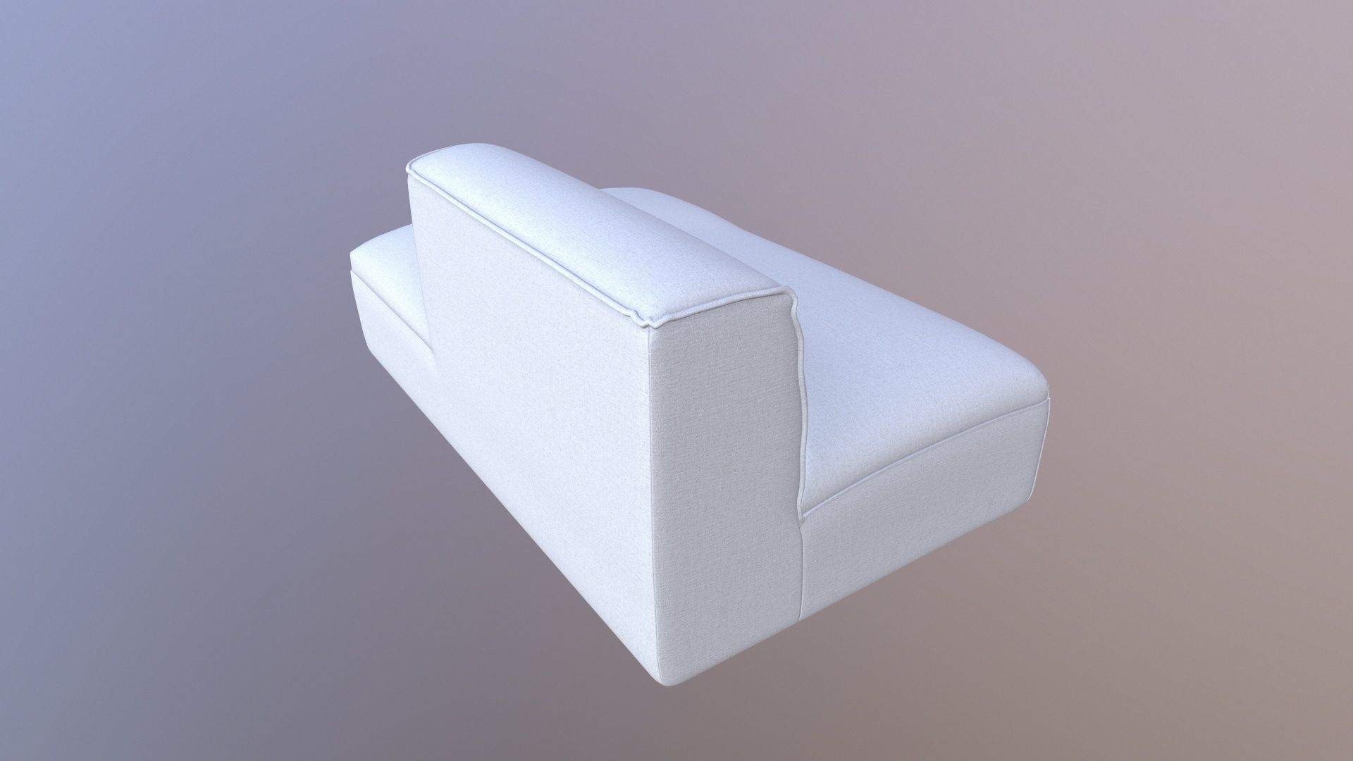 Armless Modular Piece Sofa 3D model_3