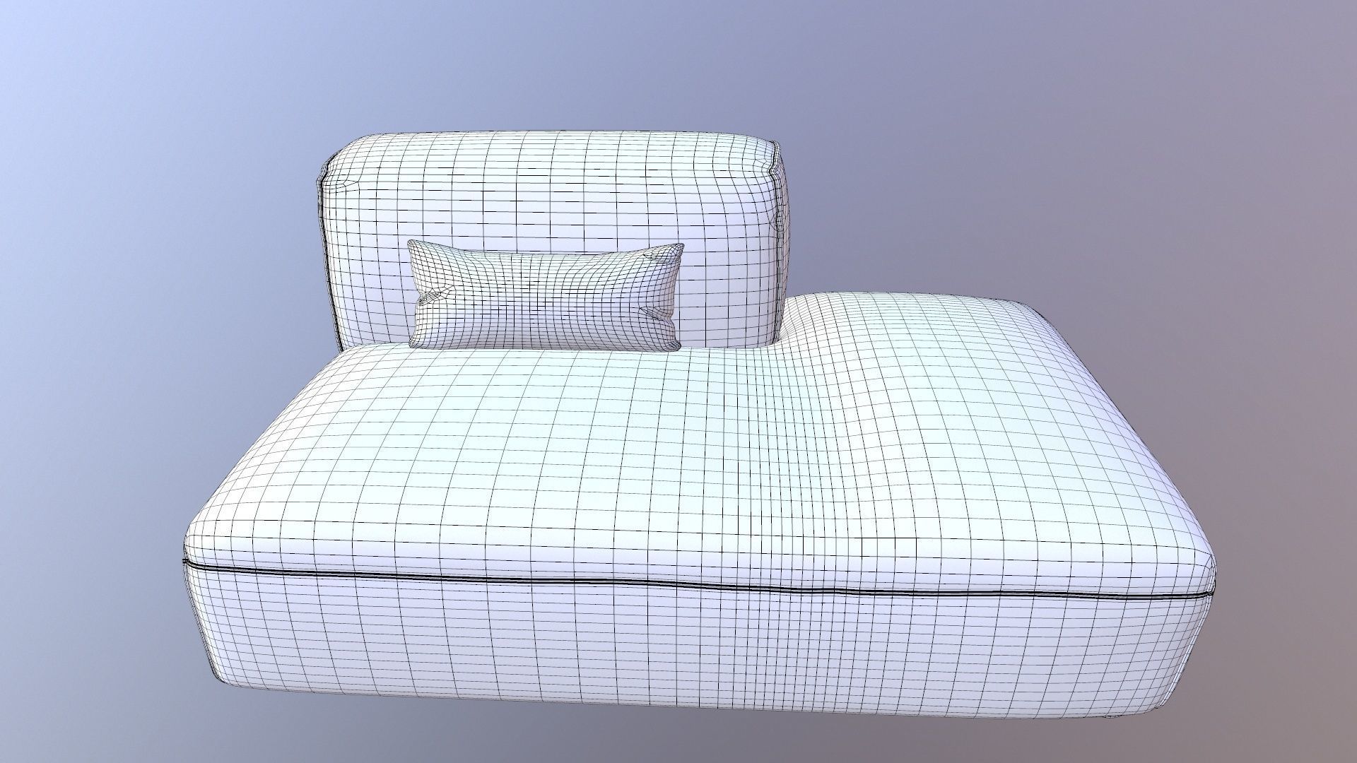 Armless Modular Piece Sofa 3D model_13