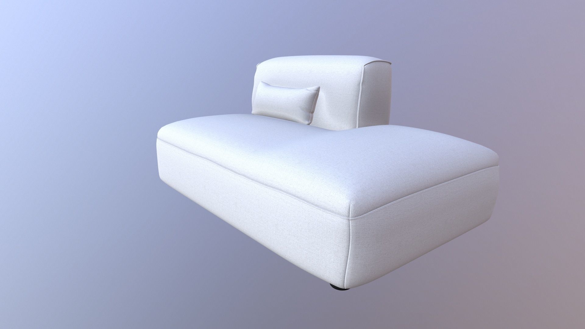 Armless Modular Piece Sofa 3D model_6