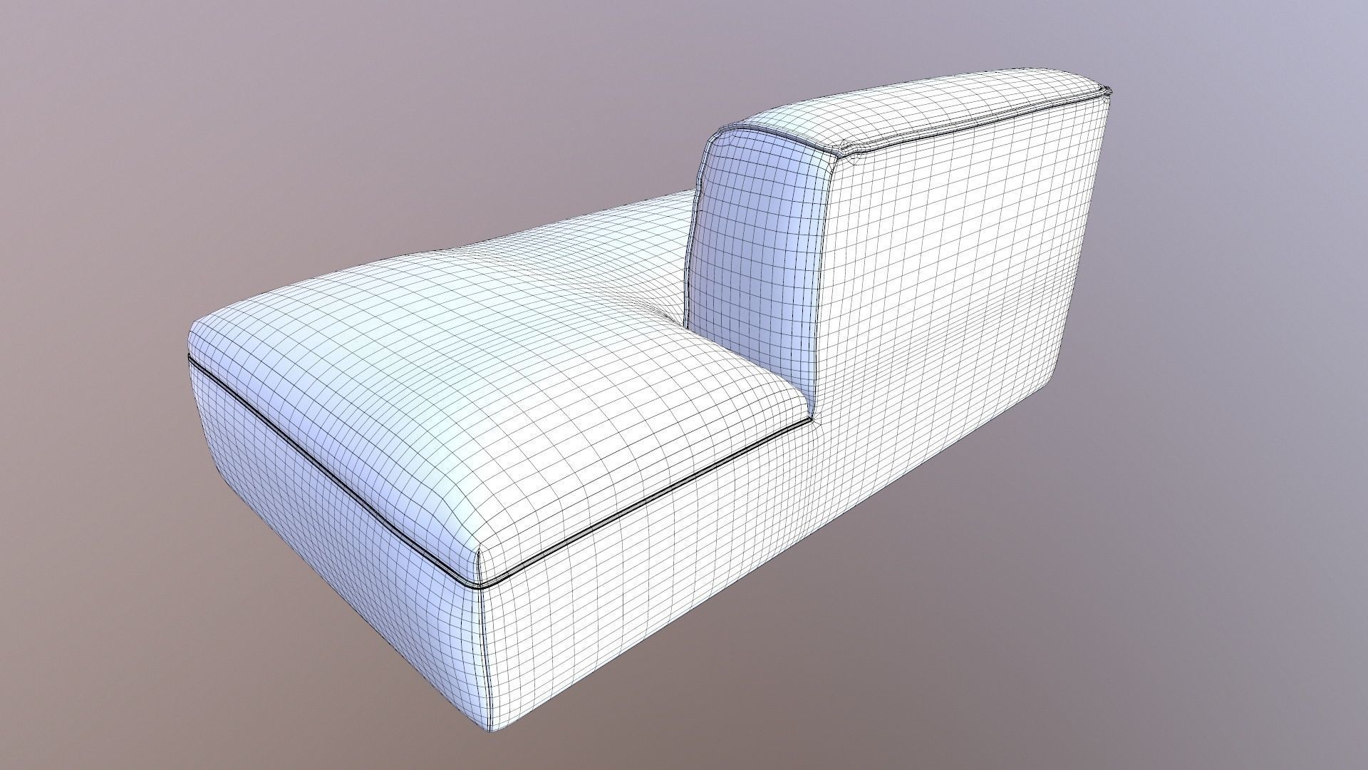 Armless Modular Piece Sofa 3D model_16