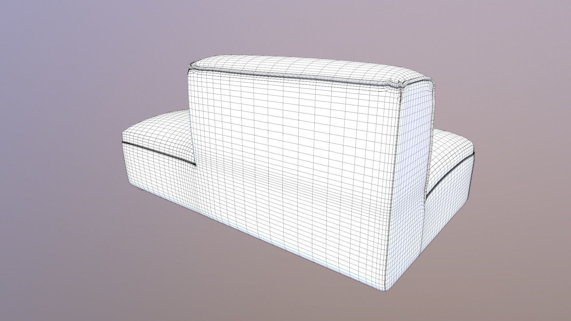 Armless Modular Piece Sofa 3D model_15