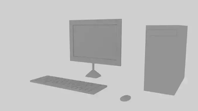 PC low poly Free low-poly 3D model