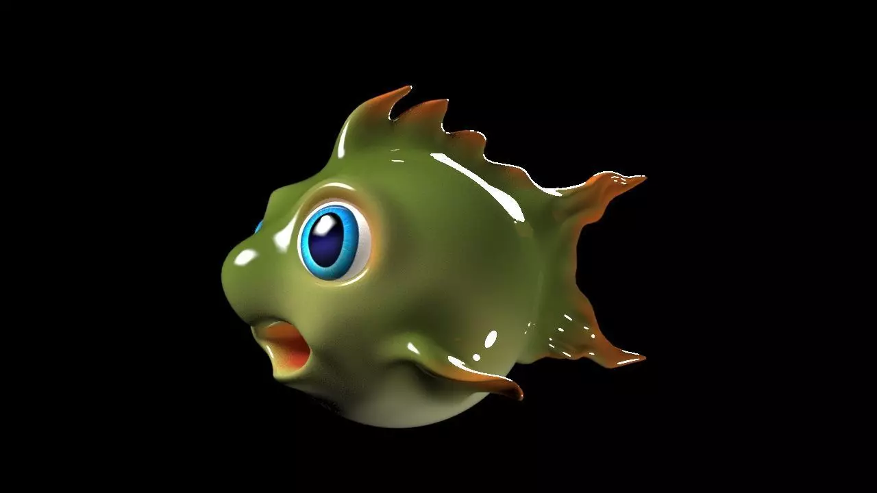 Fish Cartoon 3D Low-poly 3D model_0