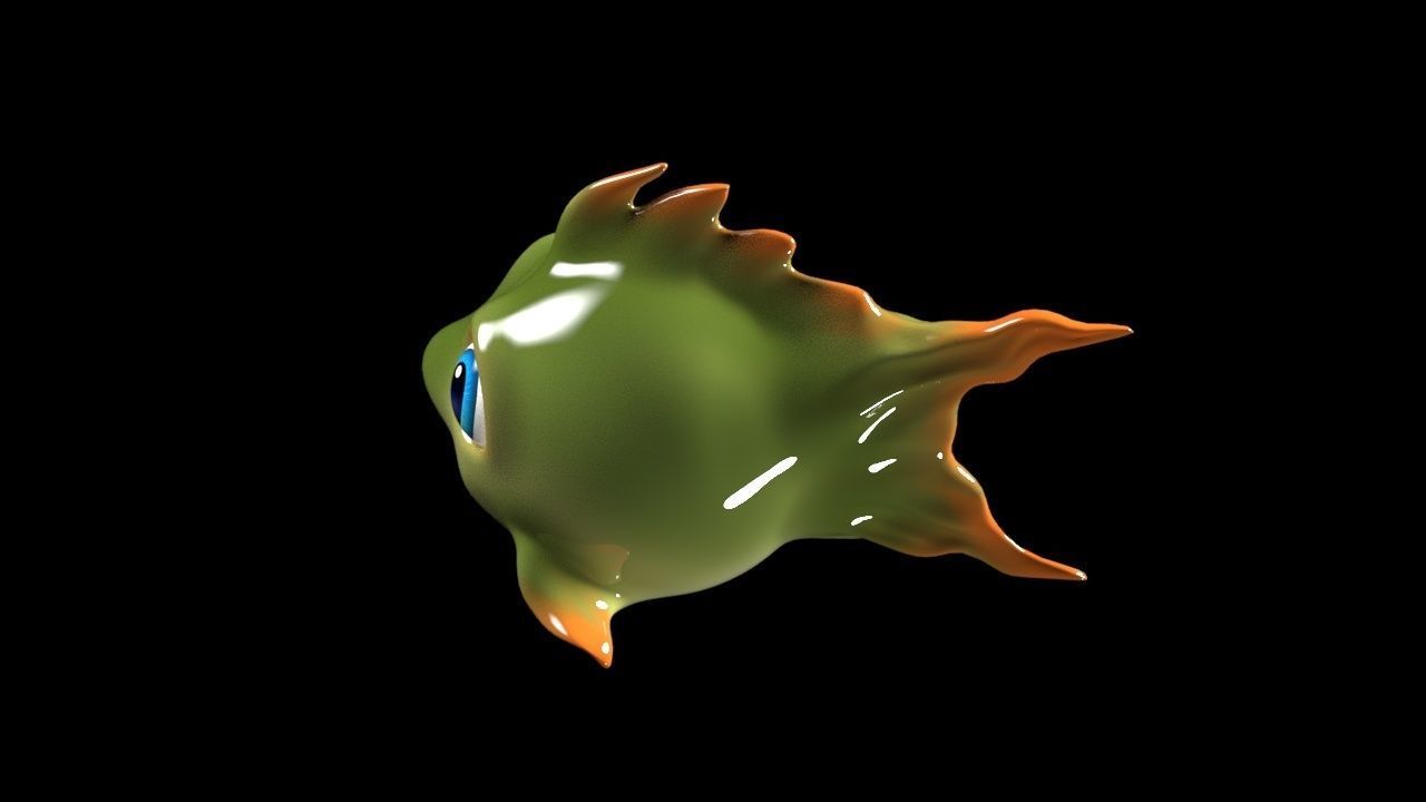 Fish Cartoon 3D Low-poly 3D model_3