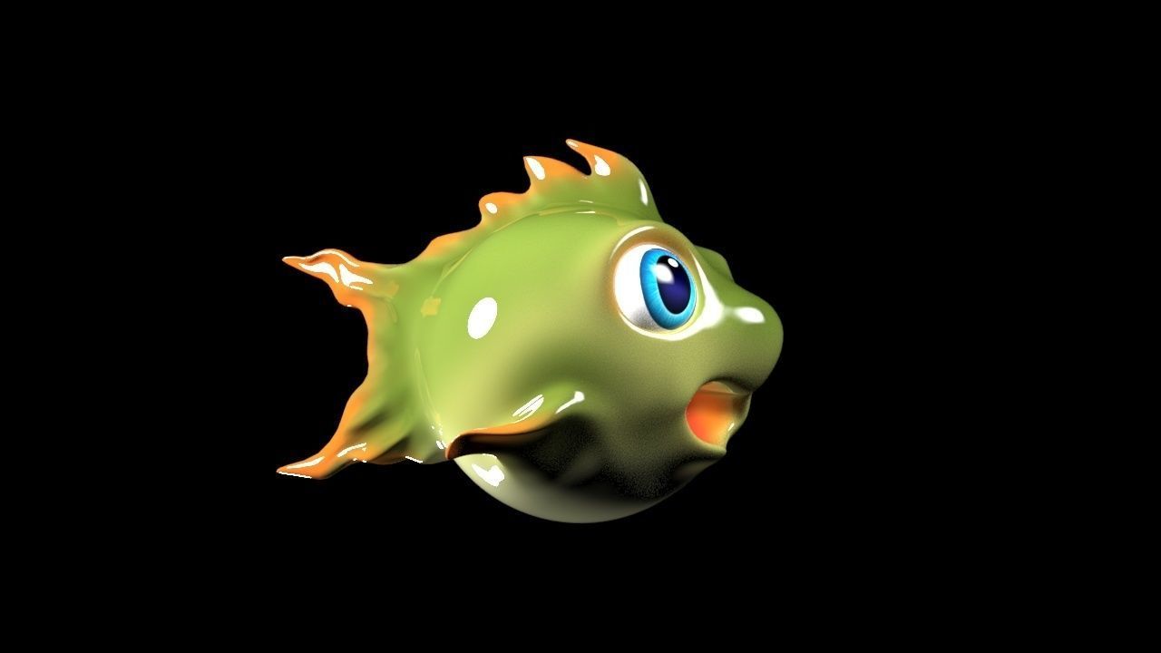 Fish Cartoon 3D Low-poly 3D model_1