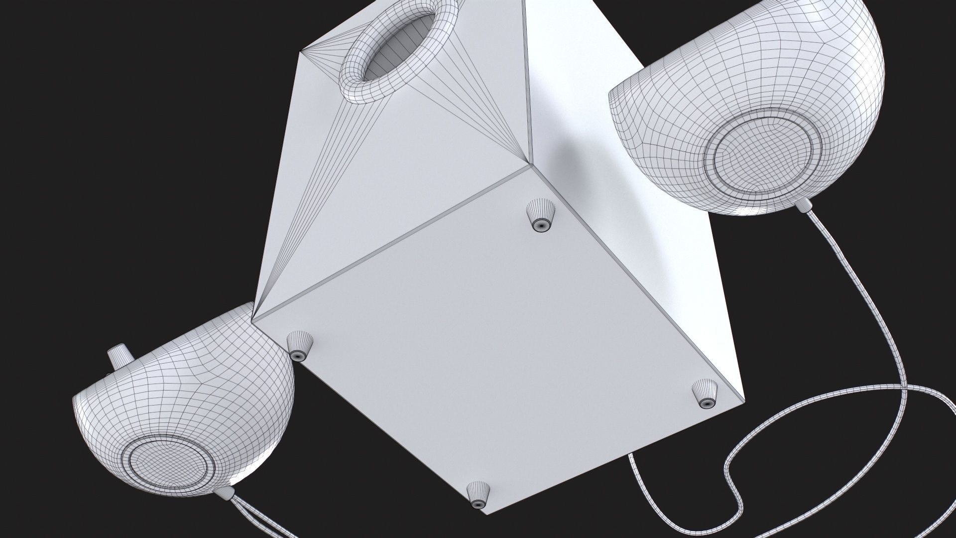 PC Speaker with Subwoofer Low-poly 3D model_23