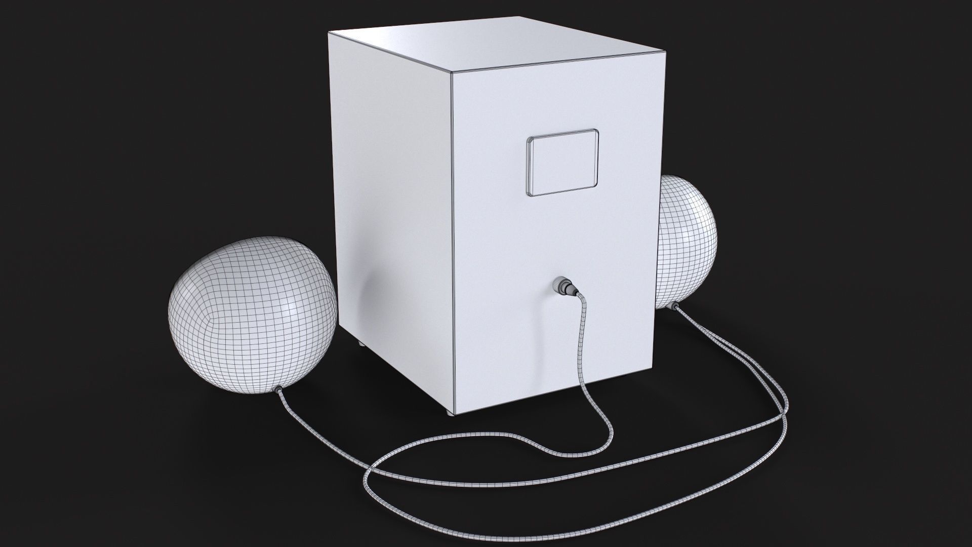 PC Speaker with Subwoofer Low-poly 3D model_19