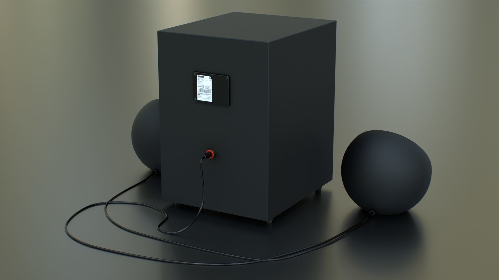 PC Speaker with Subwoofer Low-poly 3D model_8