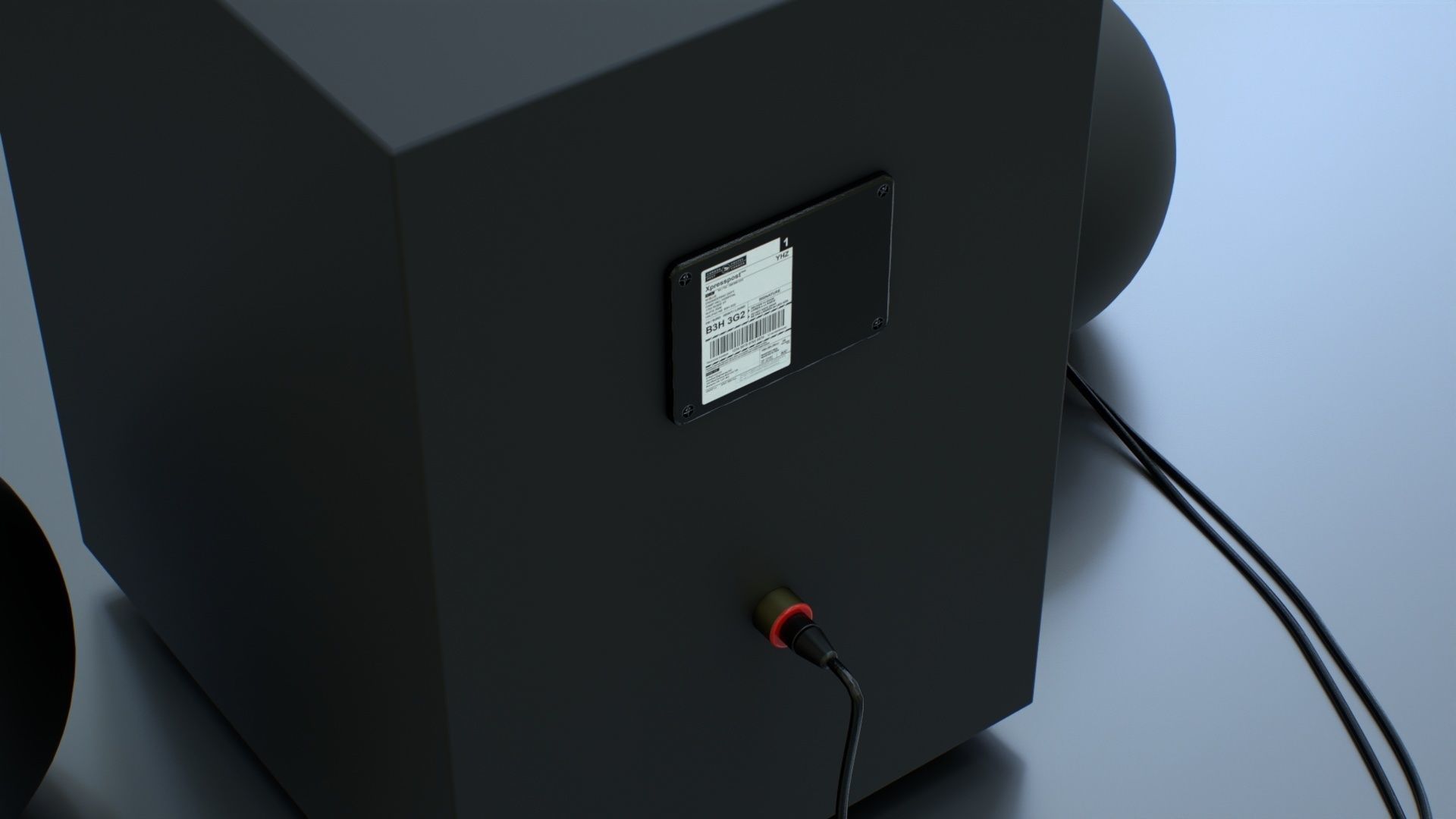 PC Speaker with Subwoofer Low-poly 3D model_14