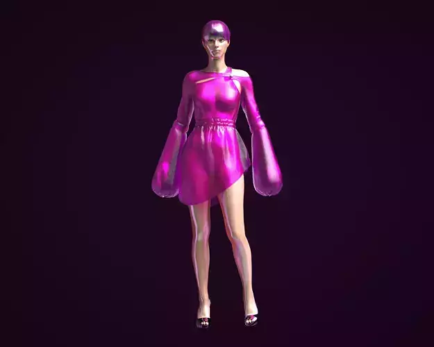 Girls Tube Dress-NFT in Low Poly