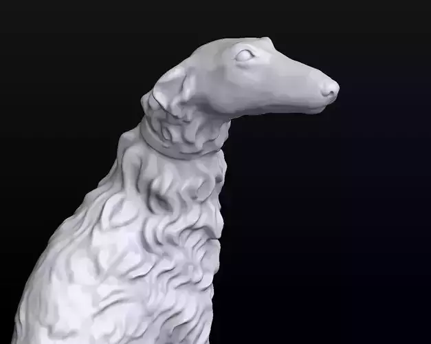 Sculpture  Russian wolfhound Borzoi Dog 