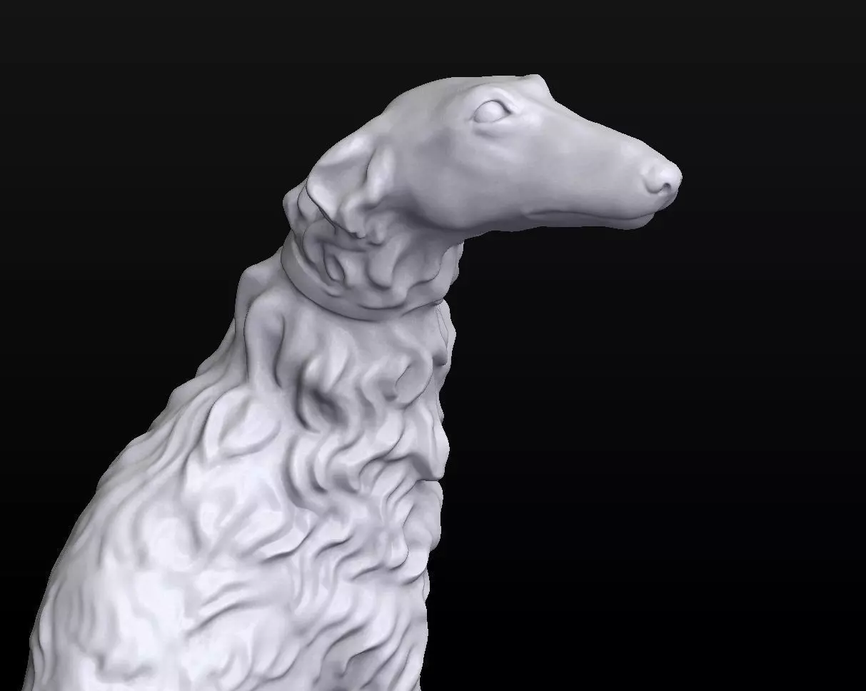 Sculpture Russian wolfhound Borzoi Dog 3D print model_0