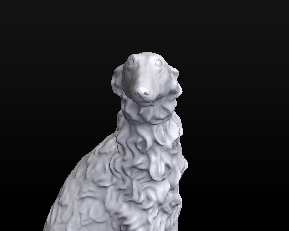 Sculpture Russian wolfhound Borzoi Dog 3D print model_6