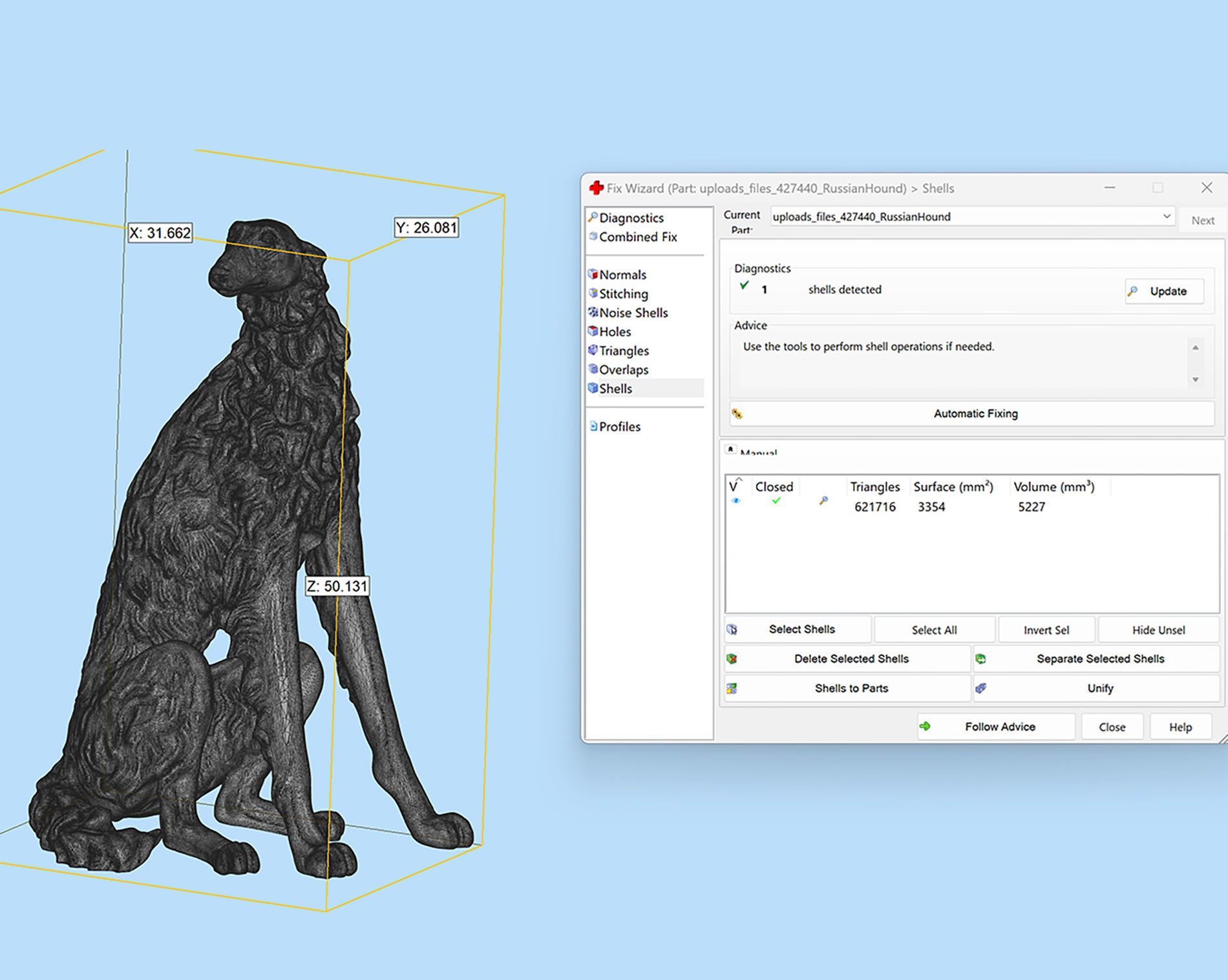 Sculpture Russian wolfhound Borzoi Dog 3D print model_9