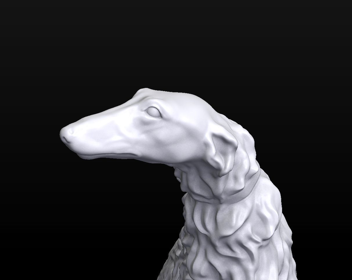 Sculpture Russian wolfhound Borzoi Dog 3D print model_8