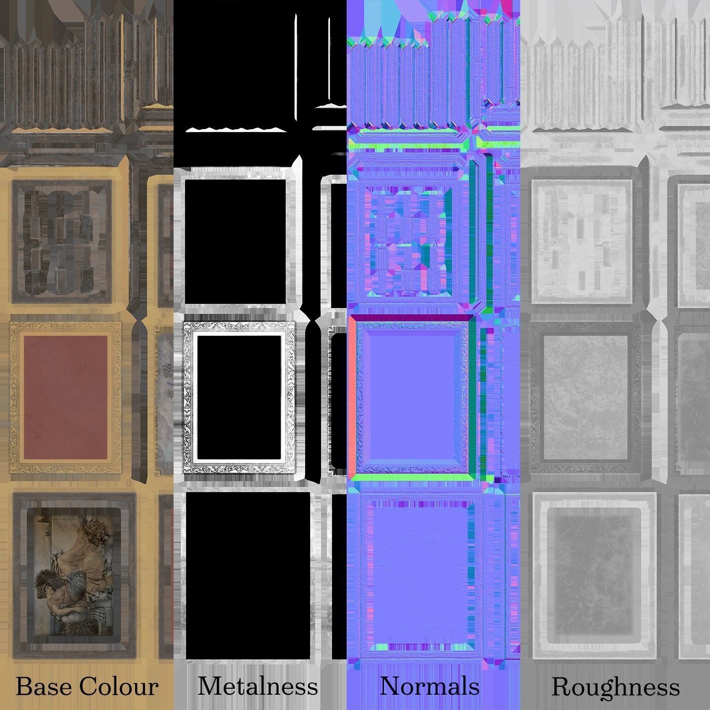 Victorian Paintings and Frames - PBR Game Ready Low-poly 3D model_19