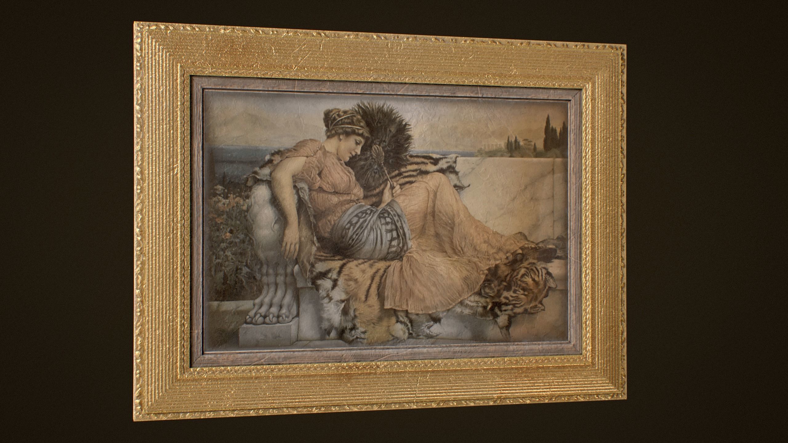 Victorian Paintings and Frames - PBR Game Ready Low-poly 3D model_14