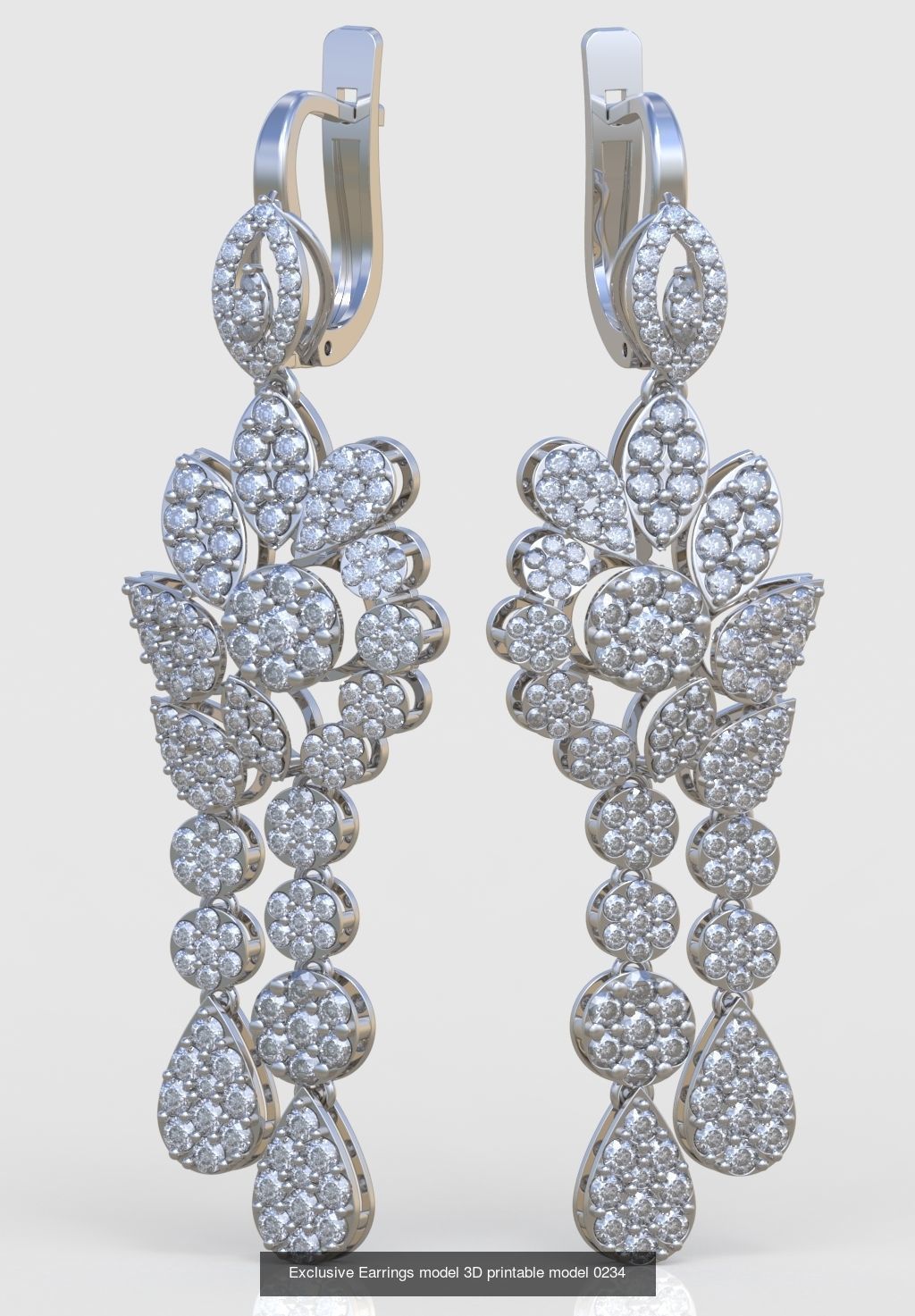 Ring Earring and Pendant Set 3D printable model 0067 3D Model Collection_4