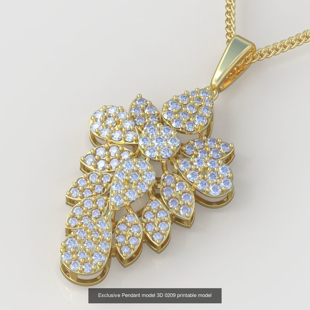 Ring Earring and Pendant Set 3D printable model 0067 3D Model Collection_2