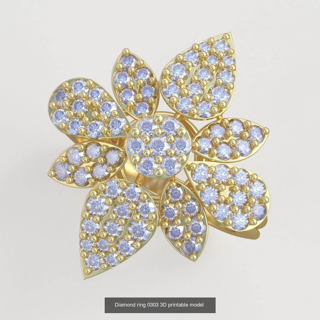 Ring Earring and Pendant Set 3D printable model 0067 3D Model Collection_5